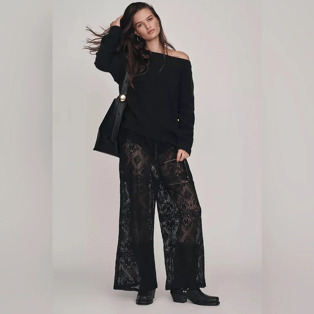 NWT! Anthropologie Haley Boat-Neck Wool Blend Sweater in Black - Size Small 🎆